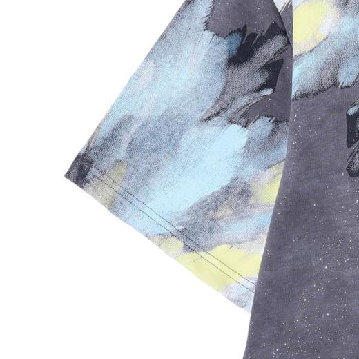 T3498夏季高级感新款男士抽象领口印花圆领短袖T恤满天星时尚宽松上衣 商品图4