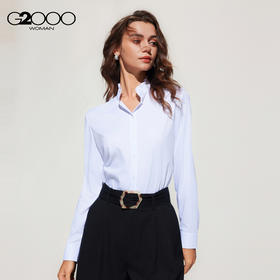 G2000女装SS25商场新款【莫代尔弹性】柔软质感花边领长袖连衣裙51221143