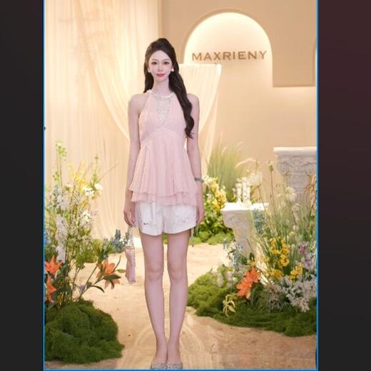 MAXRIENY浪漫氛围感桑蚕丝25夏季款款优雅气质上衣(货号:MF86TP257) 商品图1