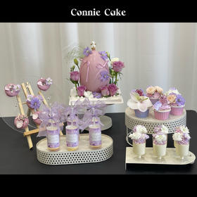 紫色系甜品台