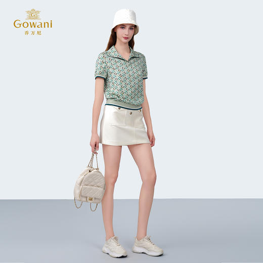 乔万尼新品2025夏季小燕领休闲真丝短袖上衣ED2C446 商品图3