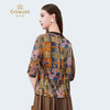 乔万尼新品2025撞色印花真丝小盆领上衣衬衫ED2C425 商品缩略图4