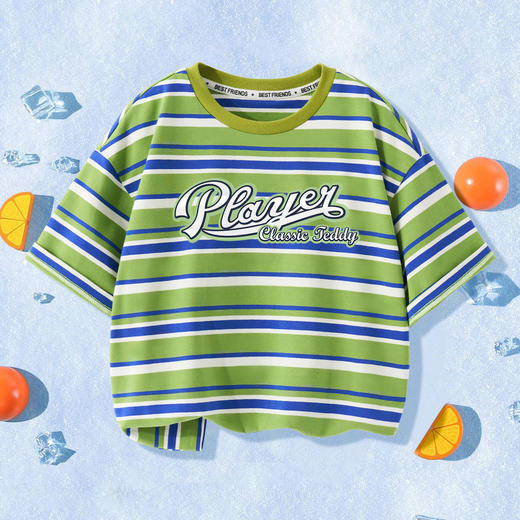 【90-140】【泰迪】男童夏款条纹短袖T恤 商品图1