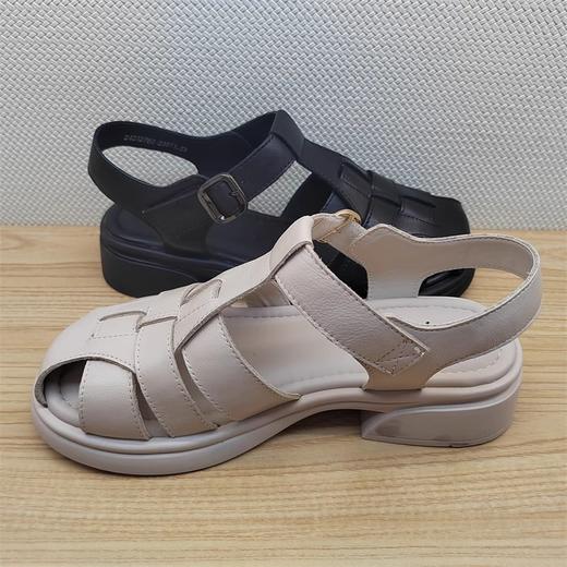 豪行夏季新款24212760真皮时尚休闲低跟女鞋凉鞋皮鞋 商品图3