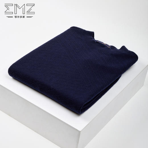 EMZ鄂尔多斯【100%山羊绒】羊绒衫冬季新品保暖圆领打底男士毛衣 8839874013 商品图0