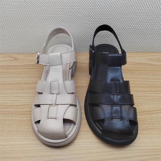 豪行夏季新款24212760真皮时尚休闲低跟女鞋凉鞋皮鞋 商品图0