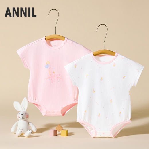 【实体店同款】女宝宝连体衣两件装夏季新款安奈儿童装YG521745 商品图0