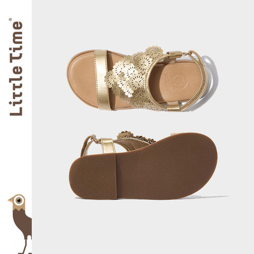 littletime女童凉鞋2025夏新款儿童洋气时尚繁花公主鞋沙滩鞋 商品图2