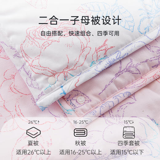 2025年春季新品雅芳婷全棉抑菌深睡四季子母套被纯棉四季被子母被 商品图2