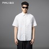 PINLI品立2025夏季新款潮牌镂空绣花短袖衬衫男宽松休闲百搭衬衣GD252113376 商品缩略图0