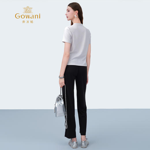 乔万尼2025新品小香风设计法式风短袖V领衬衫ED2C512 商品图4