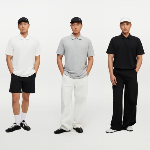 oneup凉感珠地宽松短袖Polo 商品图4