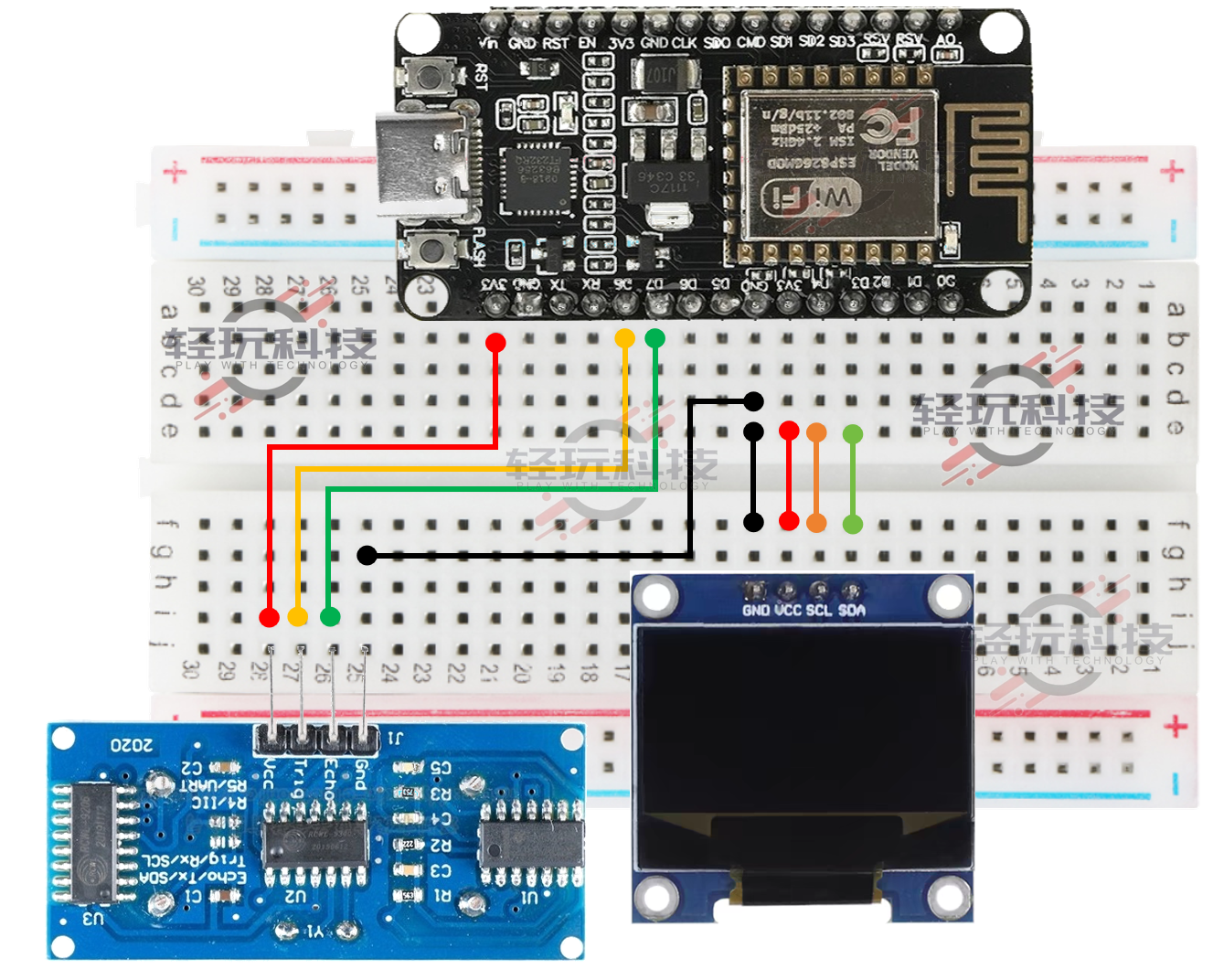 新版物联网作品--距离测量仪