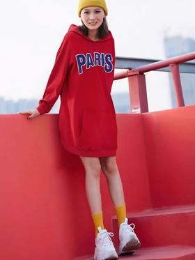 超值购【诗铭洛可】QS865字母中长连帽卫衣A9-2