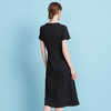 EITIE爱特爱夏季时尚纯色气质捏褶收腰显瘦法式优雅连衣裙7807578 商品缩略图4