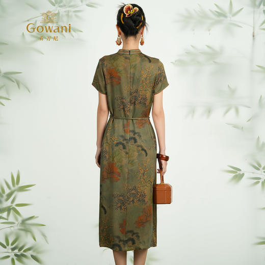 【琥珀松林】【香云纱】乔万尼2025重磅新品40mm新中式旗袍裙ED2E468 商品图4