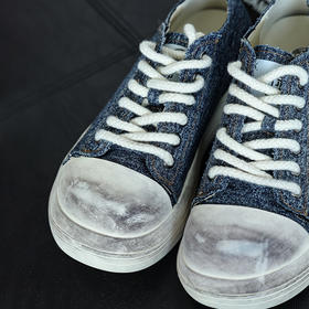 徐太浪蓝色低帮系带帆布鞋男夏季透气大码青年设计感做旧流行男鞋