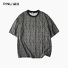 PINLI品立2025夏季新款潮牌裂纹提花短袖T恤设计感宽松休闲男体恤B252111068 商品缩略图3