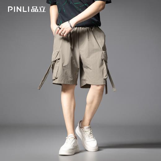 PINLI品立2025夏季新款潮牌大口袋工装短裤男宽松休闲运动五分裤 商品图0