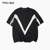 PINLI品立2025夏季新款黑白撞色拼接T恤设计感宽松休闲男短袖上衣B252111083 商品缩略图3