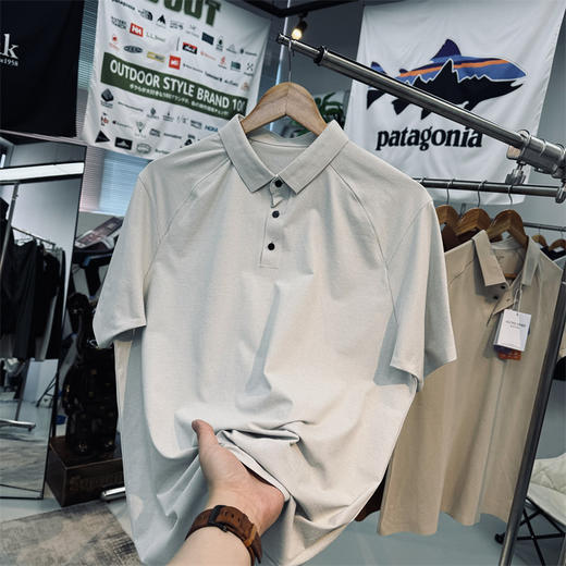 迪家款！2025新款7A抗菌棉感速干面料无缝压胶男女同款运动户外短袖POLO衫 商品图5