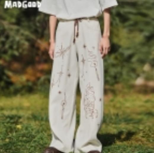 马得工地/MDGDCK231246/猫咪吊珠抽绳休闲裤（含腰带） 商品图0