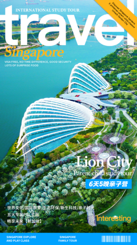 新加坡亲子 I 未来城市体验官，世界名校榜样微留学，专属PBL主题活动解锁狮城全景，豪华酒店5晚连住