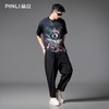 PINLI品立2025夏季新款国潮满印宽松短袖T恤美式男士休闲体恤上衣B252111081 商品缩略图1