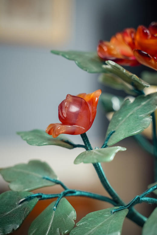 【已售】独角鹿西洋古董 中国出品传统宝相花纹景泰蓝方盆装饰「玉堂富贵」珍宝像生盆景 商品图7