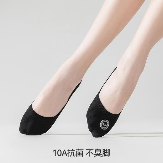 左分之右棉款隐形船袜女10A抗菌春夏不掉跟防滑浅口单鞋低帮短袜 商品图2