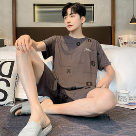 夏季莫代尔卡通睡衣男士圆领短袖短裤薄款休闲外穿男生家居服套装