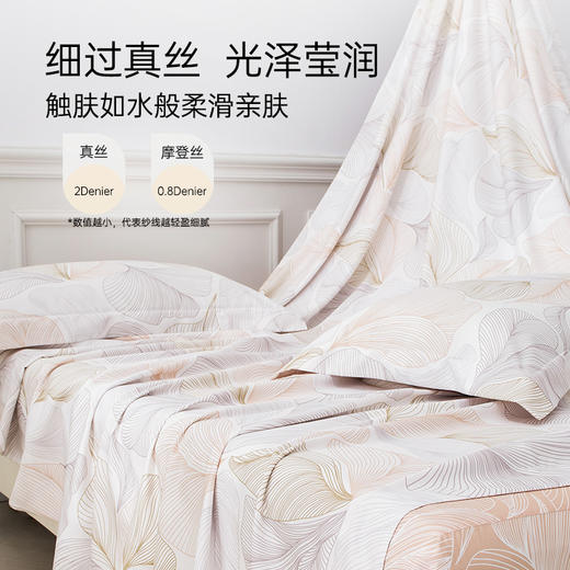 2025年春季新款雅芳婷60S摩登丝四件套床笠款现代简约风被套套件 商品图2