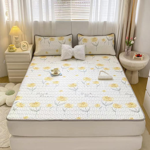 【快递包邮】红蜻蜓乳胶席凉席三件套-花开朵朵HQT-5003 商品图1