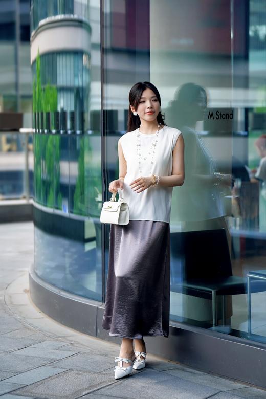 M2臣禾	【真丝背心】 拼罗纹合体版型无袖背心	JZ252050975 商品图3