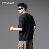 PINLI品立2025夏季新款潮流破洞短袖圆领T恤男士宽松休闲撞色上衣B252111084 商品缩略图2