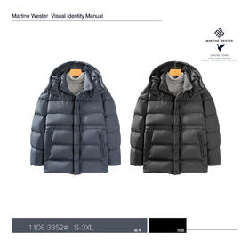 11083352男棉感密可柔高密度无胆防绒面料可脱卸帽中长款鹅绒服