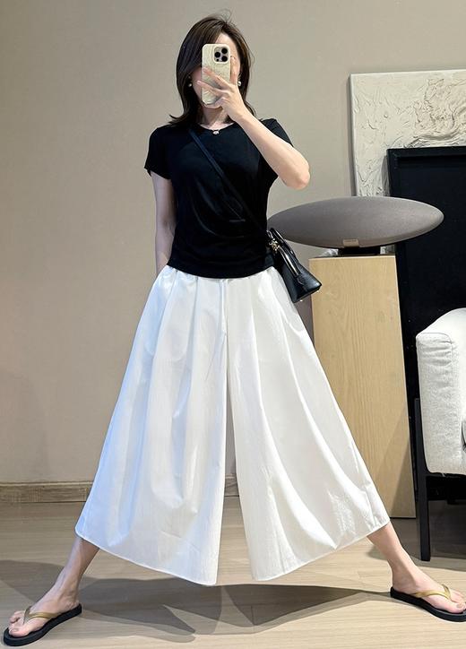 山本轻防晒砂纸裙裤速干阔腿裤不贴腿凉感8分裤A型伞裤 商品图1