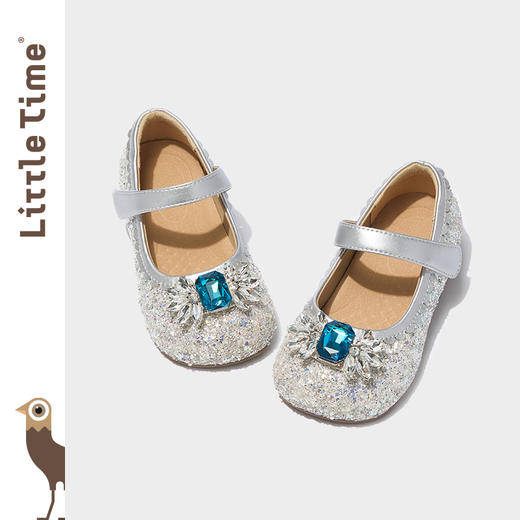 littletime女童公主鞋2025春新款儿童洋气时尚水晶鞋礼服软底单鞋 商品图3
