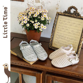 littletime儿童凉鞋2025夏季新款休闲女童镂空编织包头拖鞋勃肯鞋