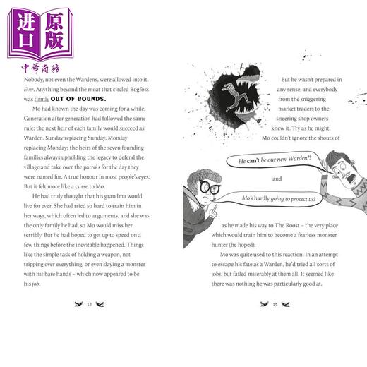 【中商原版】秘密的怪物堡垒 Grumpfort 英文原版 儿童黑白插图图画章节书 搞笑冒险故事 小说读物 进口童书 7岁以上 Usborne 商品图3