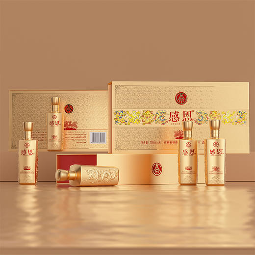 【小来】粉丝专享特价🧧五粮液股份公司出品 感恩⼩⻰酒礼盒5瓶 52度浓香型白酒 商品图1