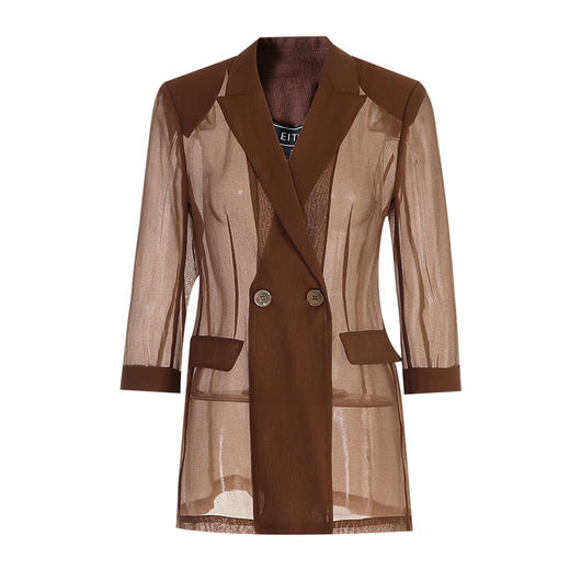 EITIE爱特爱夏季新款休闲网纱透视轻薄西装外套7803508 商品图5