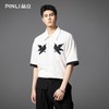 PINLI品立2025夏季新款双鸟贴布绣针织衬衫男士潮牌宽松短袖衬衣B252113063 商品缩略图0