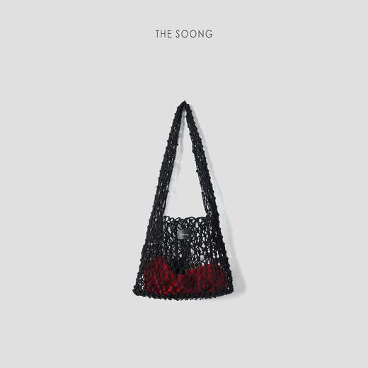 THESOONG纯手工头层牛皮打结编织镂空单间网袋包HWBB6807 商品图3