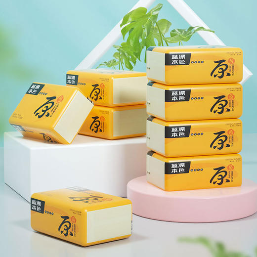 【2月10号开始停发】蓝漂竹浆本色抽纸4层224张40包全压花 商品图1