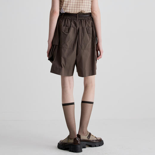 谜底短裤女2025夏季新品百搭日常宽松棉质工装A型裤子252MK0692 商品图2