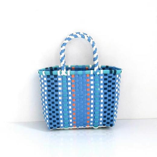 售完不补【敦煌编织手提斜挎包】塑料细条编织包  儿童零钱包小背包小篮子彩色编织篮子小方包小童包 商品图3