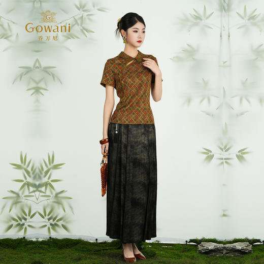 乔万尼2025新品新中式真丝不规则门襟衬衫上衣ED2C427 商品图3