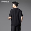 PINLI品立2025夏季新款黑白撞色拼接T恤设计感宽松休闲男短袖上衣B252111083 商品缩略图2