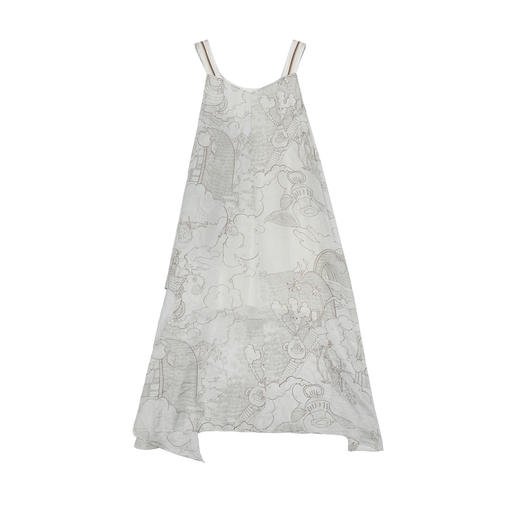 谜底连衣裙无袖女2025夏新品复古风度假真丝宽松A型长裙252GL0675 商品图4